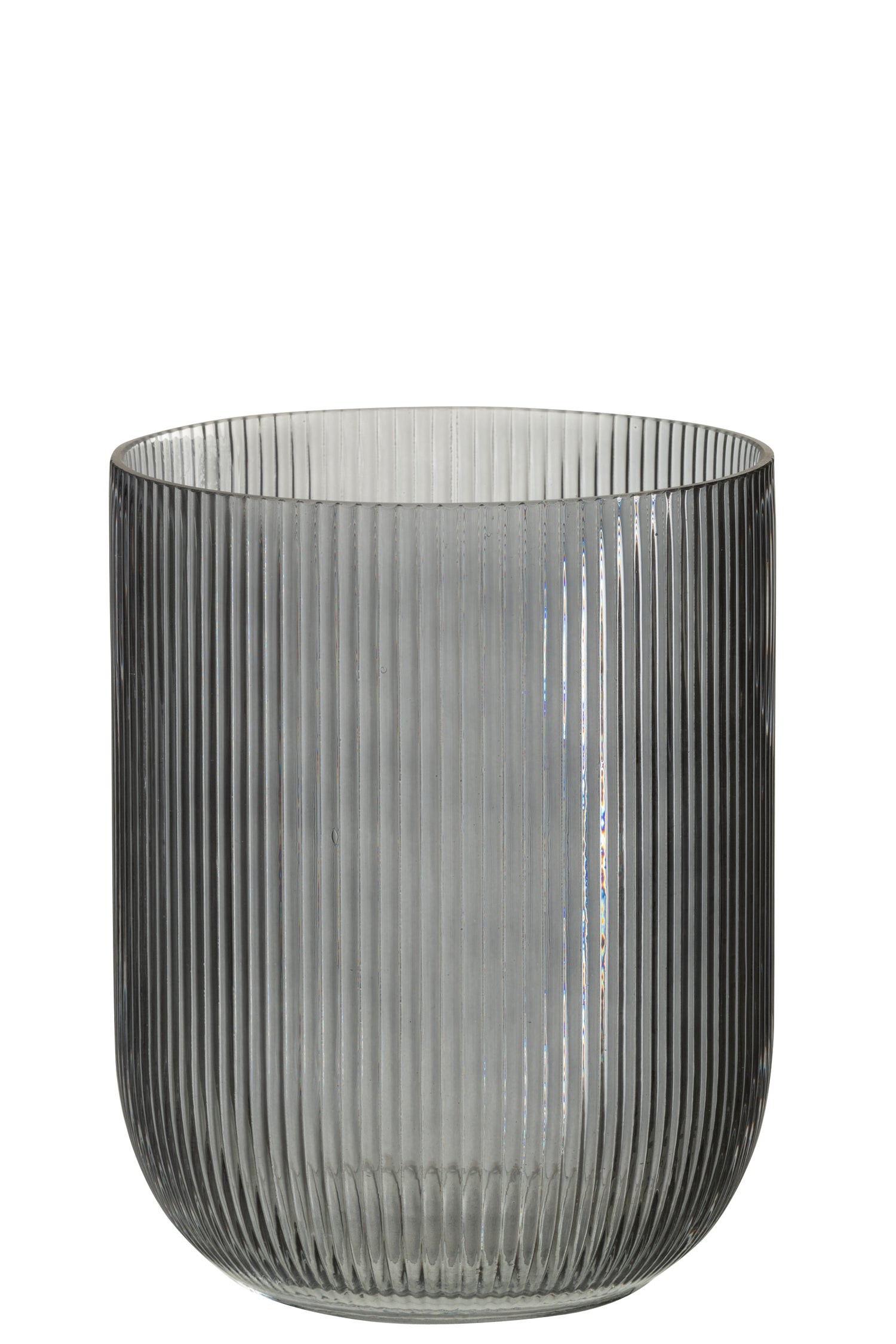 J-Line vaas Gestreept - glas - zwart - medium