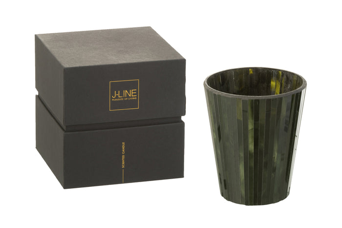 J-Line geurkaars Noa - Herbal Serenity - glas - groen - large - 60U