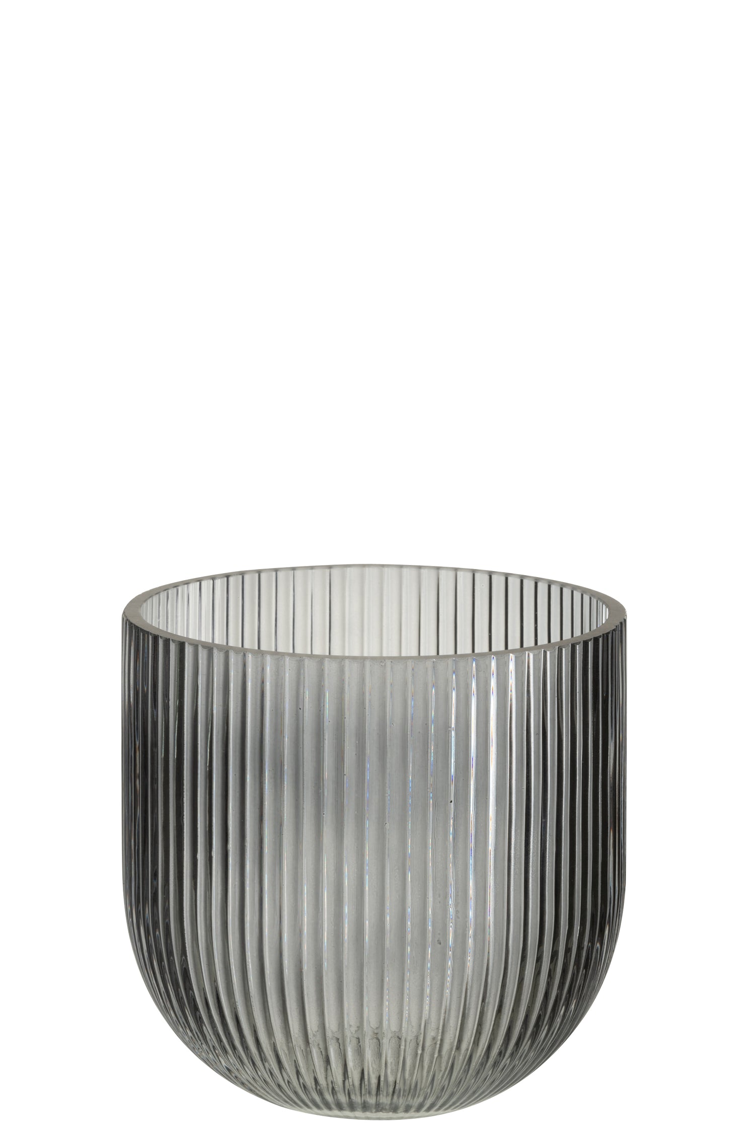 J-Line vaas Gestreept - glas - zwart - small