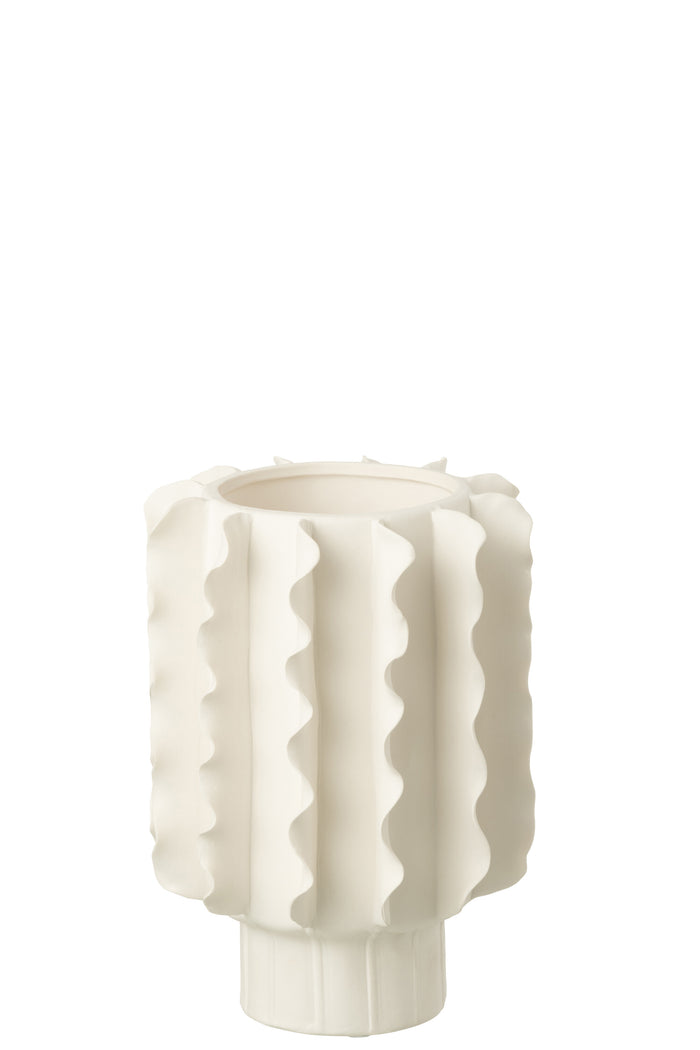 J-Line vaas Helix - wit - medium - keramiek