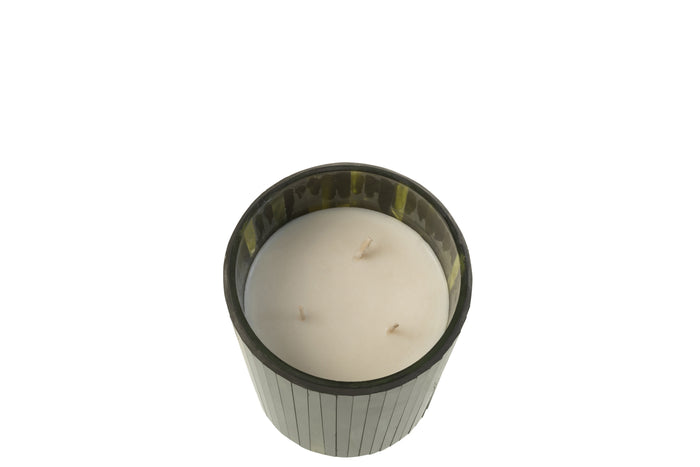 J-Line geurkaars Noa - Herbal Serenity - glas - groen - medi