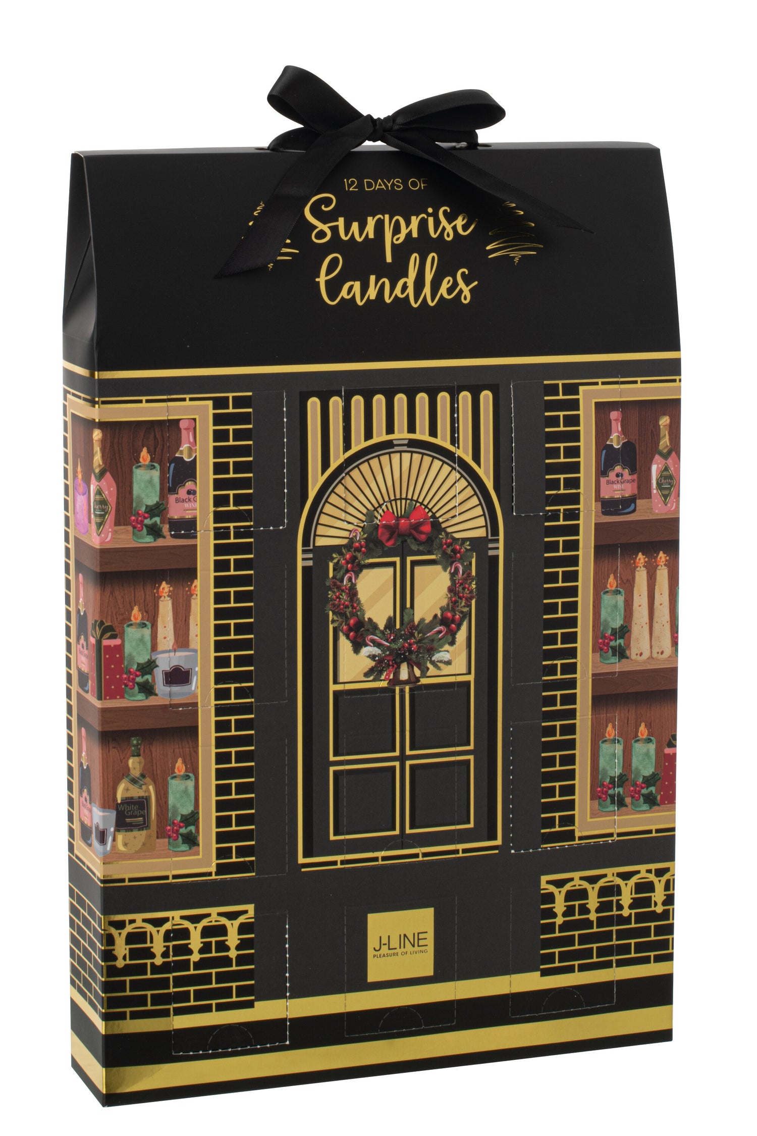 J-Line geurkaars Surprise Window - zwart|mix - 12 candles