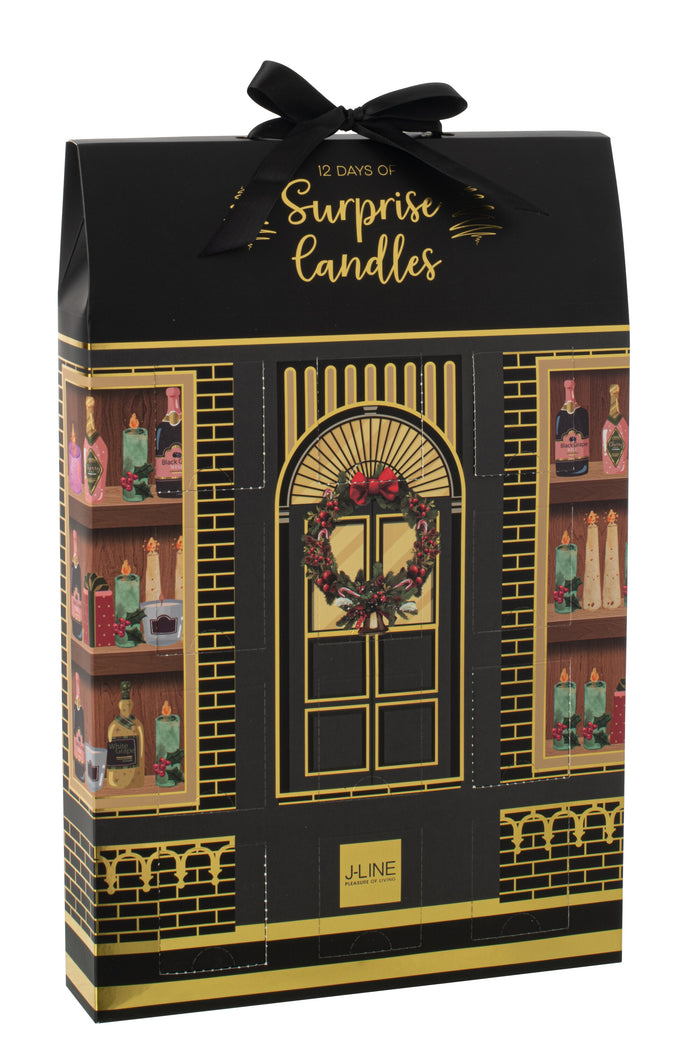 J-Line geurkaars Surprise Window - zwart|mix - 12 candles