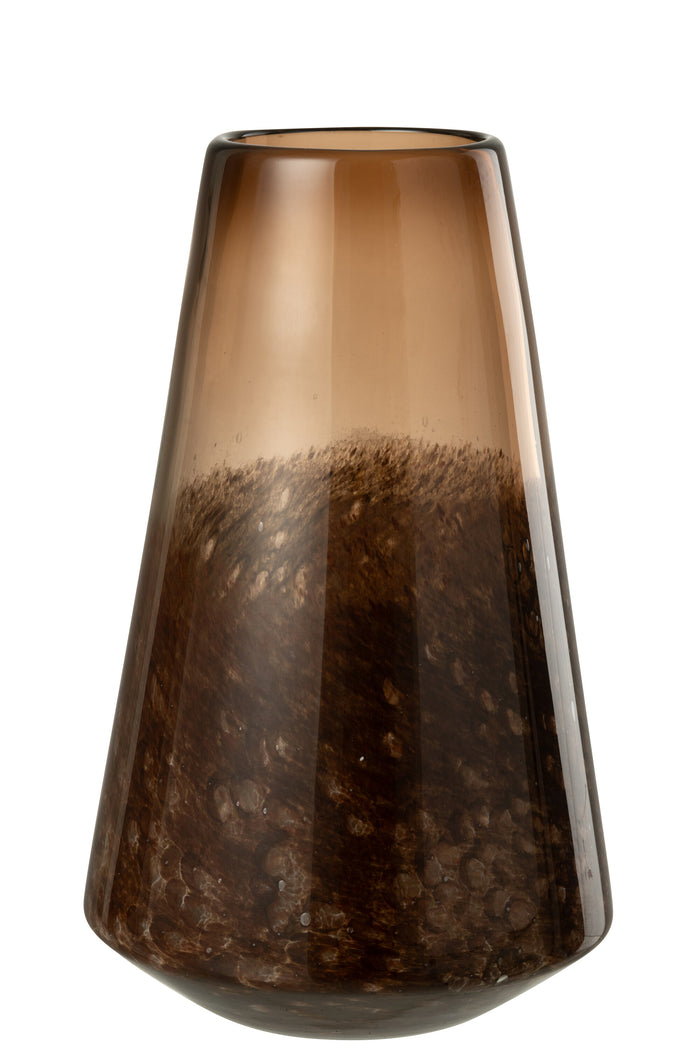 J-Line vaas Kegel - glas - donkerbruin - large - 36.5 cm hoog