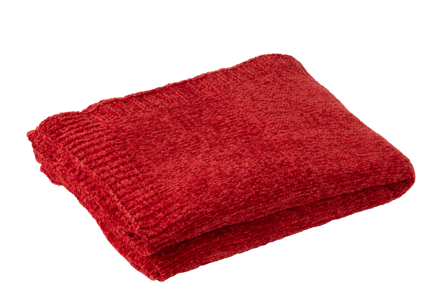 J-Line deken Chenille - polyester - rood