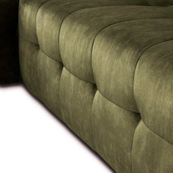 by fonQ Wies 4,5-zits Hoekbank Rechts - Fluweel - Army Green