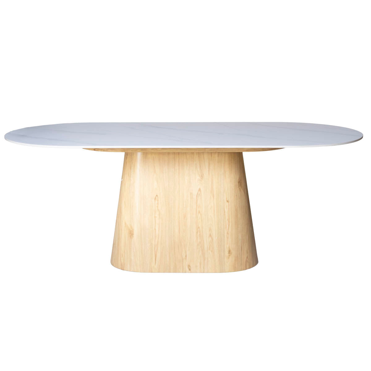 Giga Meubel - Eettafel Wit Keramiek|Naturel - 200x90x75cm - Madia