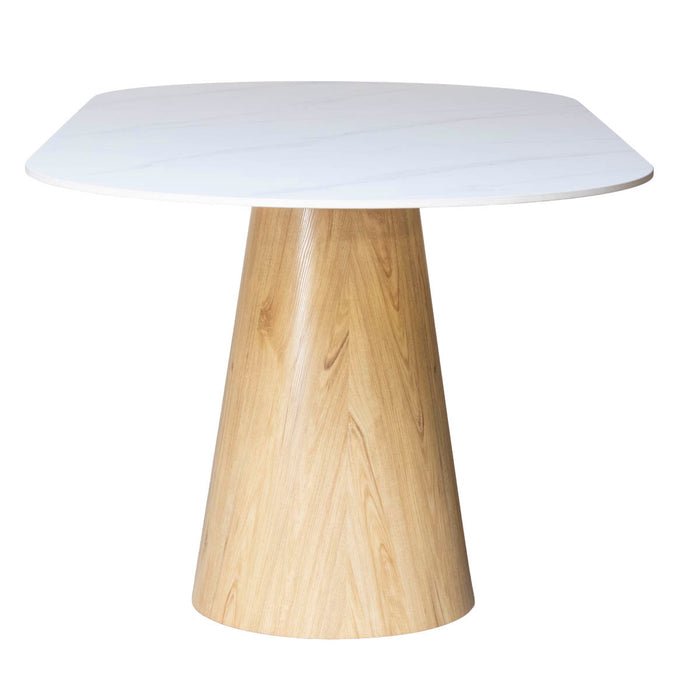 Giga Meubel - Eettafel Wit Keramiek|Naturel - 200x90x75cm - Madia