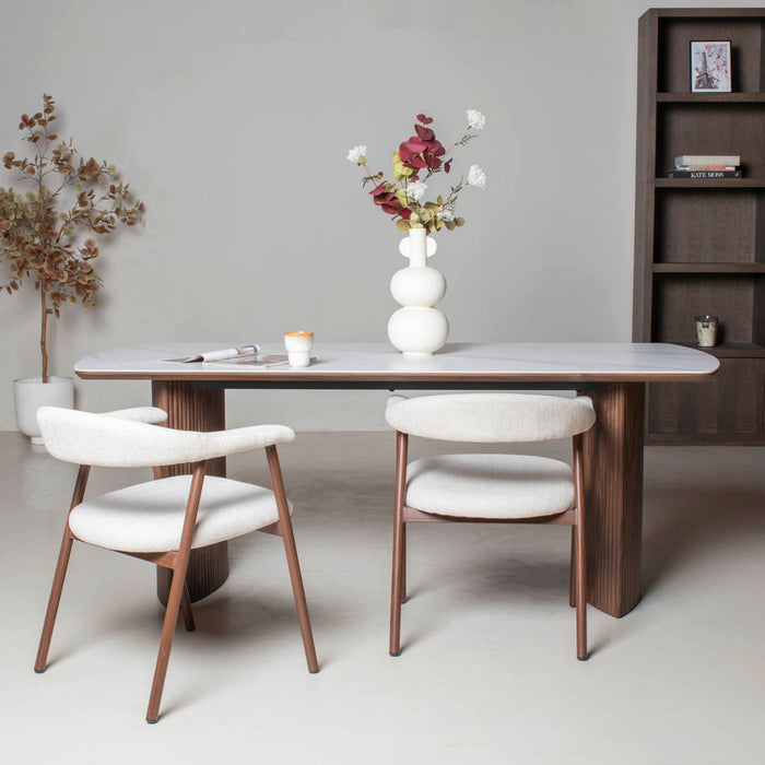 DÉJA Living - Eettafel Walnoot Keramisch - 200x90x75cm - Chela