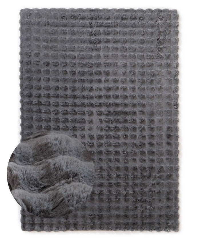 Tapeso Fluffy vloerkleed - Cloud grijs - 160x230 cm