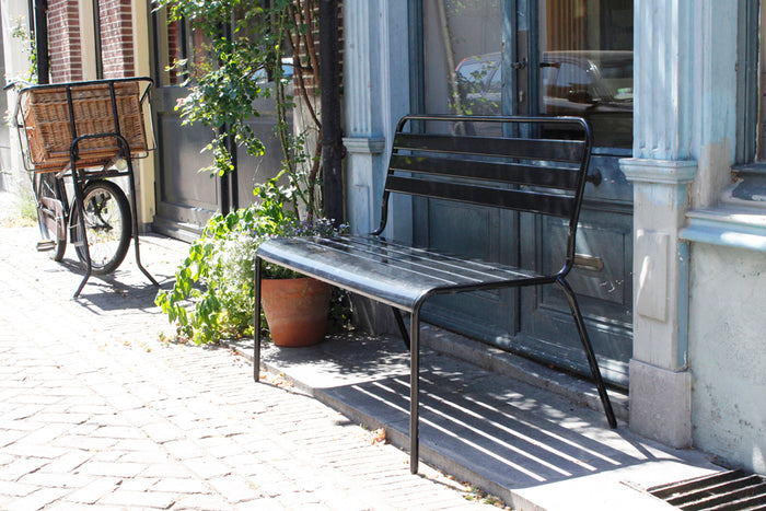 Metalen tuinbank Max 120 cm zwart