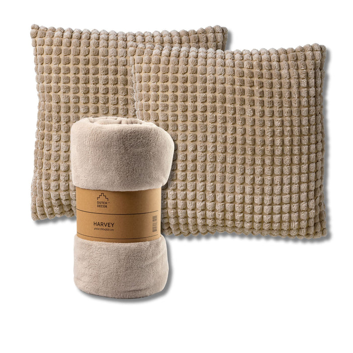 Dutch Decor Set van 2 sierkussens en 1 plaid