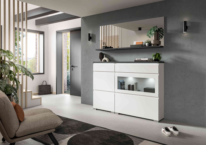 Furnilux Shoelove spiegel 1 plank 60x59cm wit, grijs