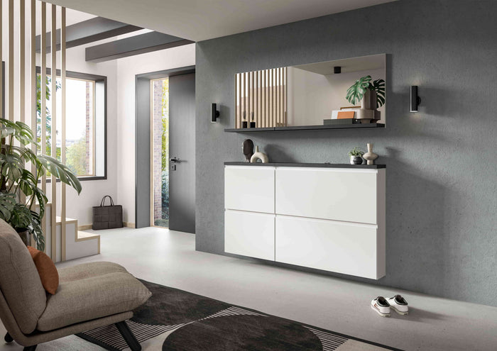 Furnilux Shoelove spiegel 1 plank 60x59cm wit, grijs