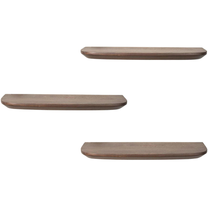 StarFurn - Wandplank Bruin Hout - Set van 3 - 60x20x15cm - Gusta