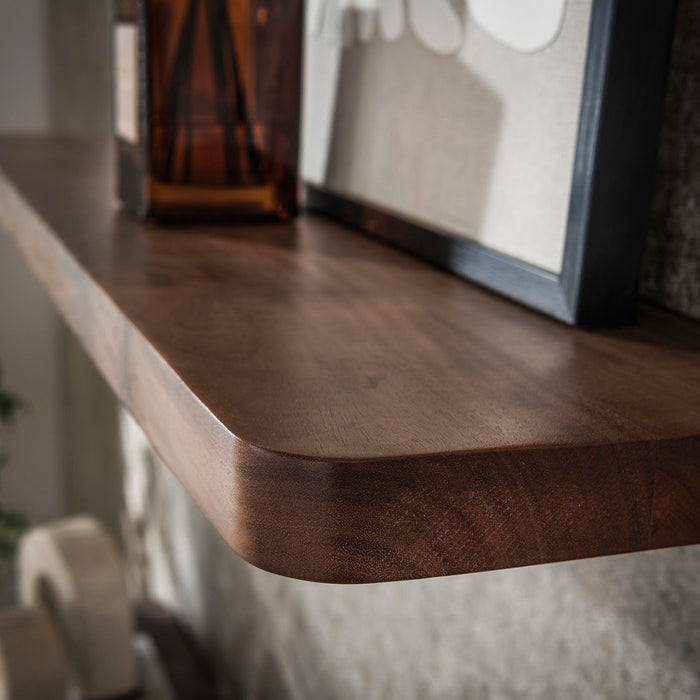 Giga Meubel - Wandplank Bruin Acaciahout - 120x20x4cm - Carve