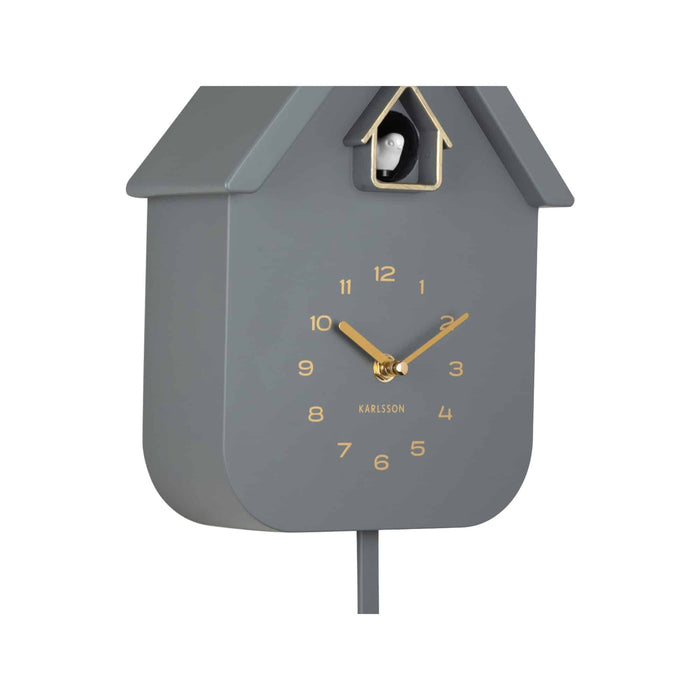Karlsson Wandklok Solo Color Cuckoo - Grijs - 6x21,5x41cm