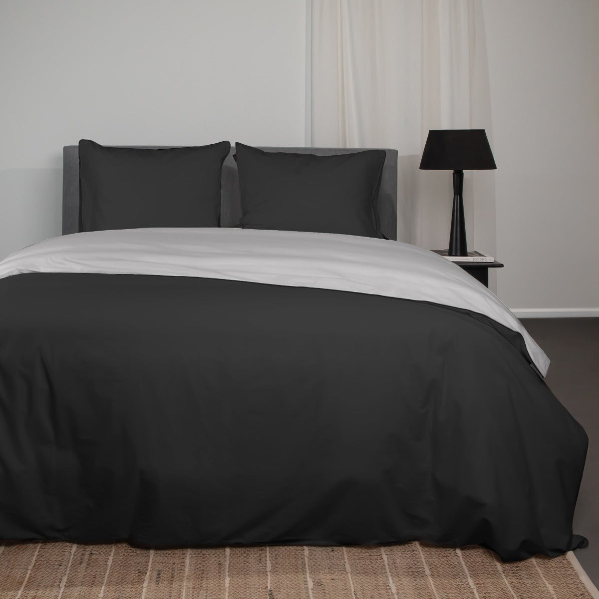 Superieur - Dekbedovertrek - Zwart; Grijs - Extra breed