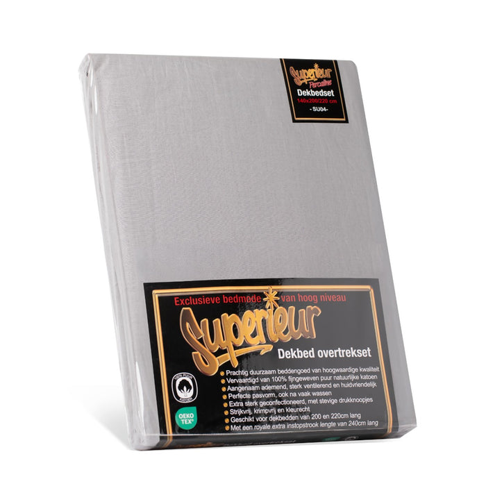 Superieur - Dekbedovertrek - Zwart; Grijs - Eenpersoons