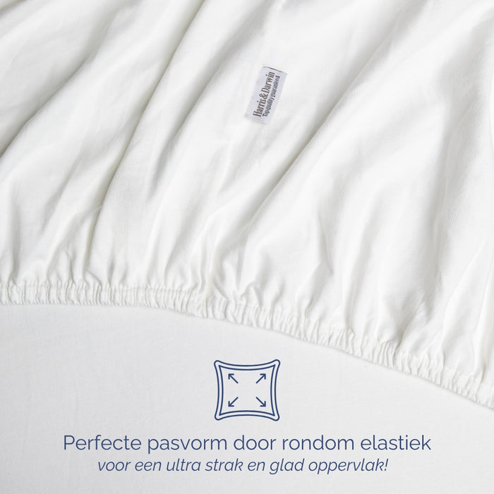 Harris&Darwin - Hoeslaken -  Jersey - Wit - 180x200cm