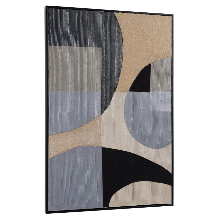 HOMER - Décoration murale 83x123cm formes abstraites n°1, cadre noir