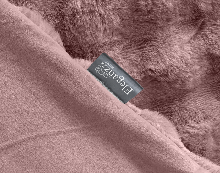 Eleganzzz Dekbedovertrek Shiny Bubble Pom Pom Flanel Fleece - old rose
