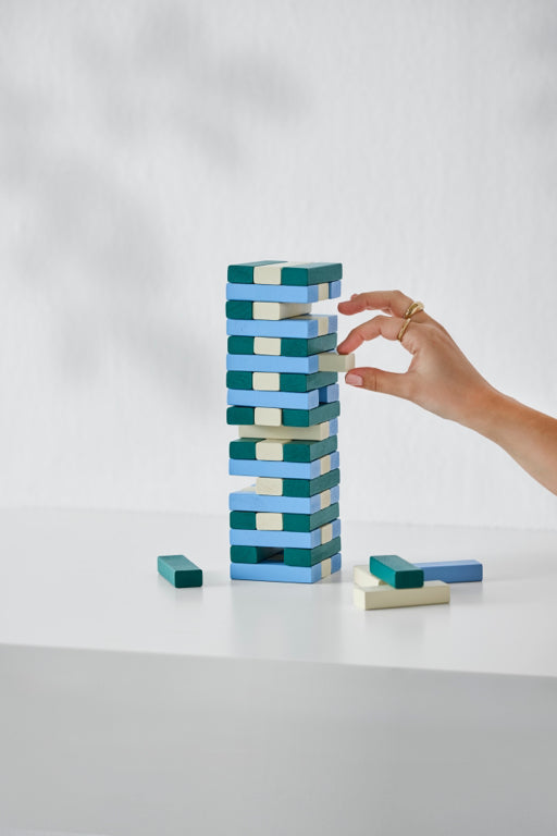 Printworks Spel Play - Tumbling Towers - Groen|Blauw