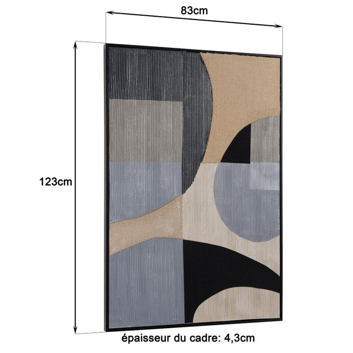 HOMER - Décoration murale 83x123cm formes abstraites n°1, cadre noir