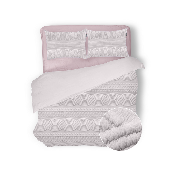 Eleganzzz Dekbedovertrek Jacquard Teddy Pluche - baby pink