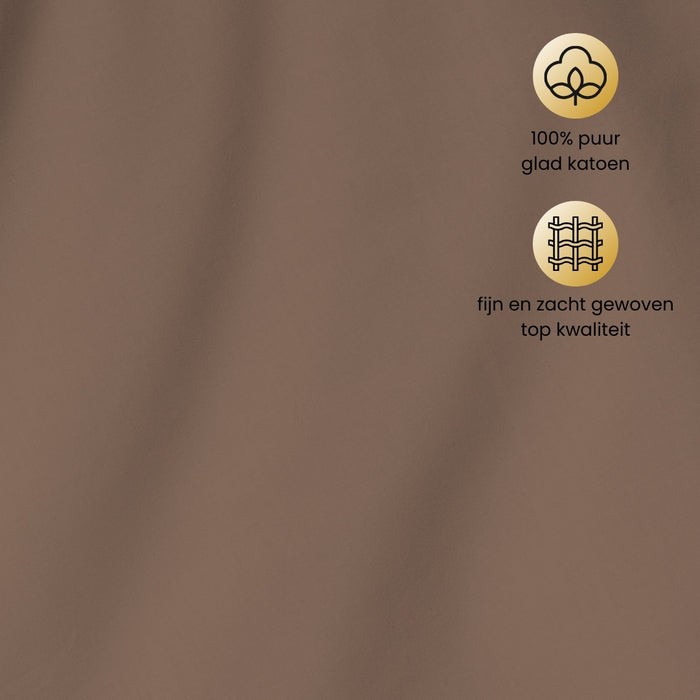 Superieur - Hoeslaken -  Katoen - Taupe - 80x200cm