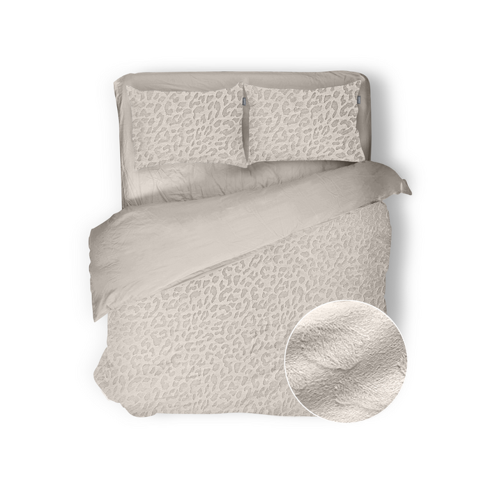 Eleganzzz Dekbedovertrek Micro Mink Leopard - beige