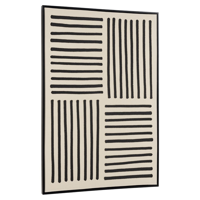 HOMER - Décoration murale A - 83x123cm lignes abstraites, cadre noir