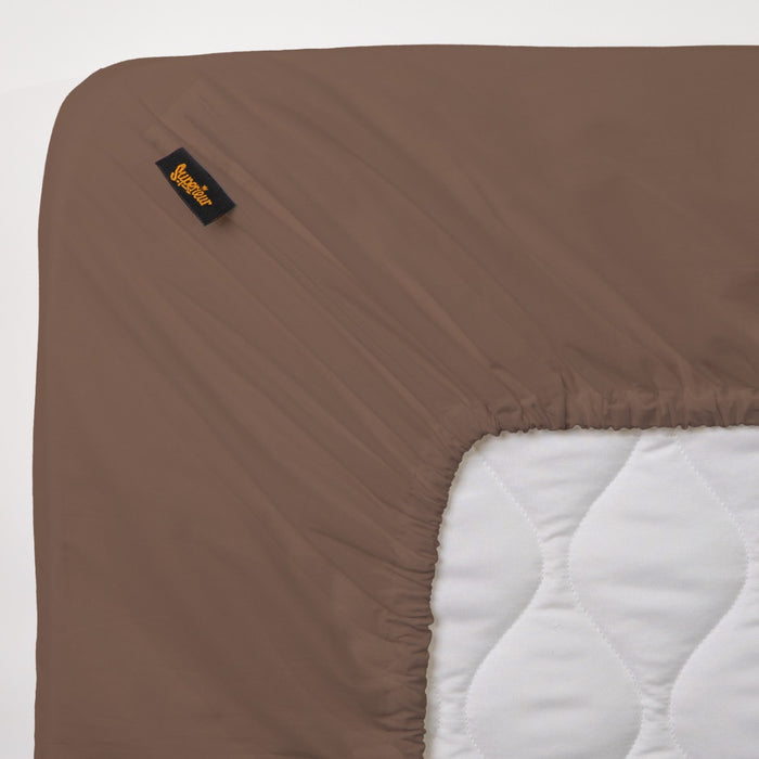 Superieur - Hoeslaken -  Katoen - Taupe - 160x220cm