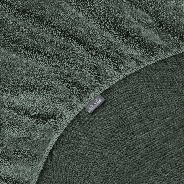 Eleganzzz Hoeslaken Teddy Pluche 35cm Hoekhoogte - bottle green