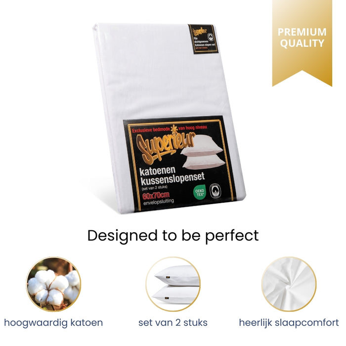 Superieur - Kussensloop - Wit - Standaard kussen