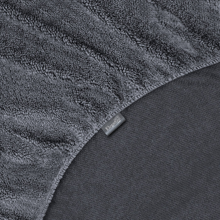 Eleganzzz Hoeslaken Teddy Pluche 35cm Hoekhoogte - anthracite