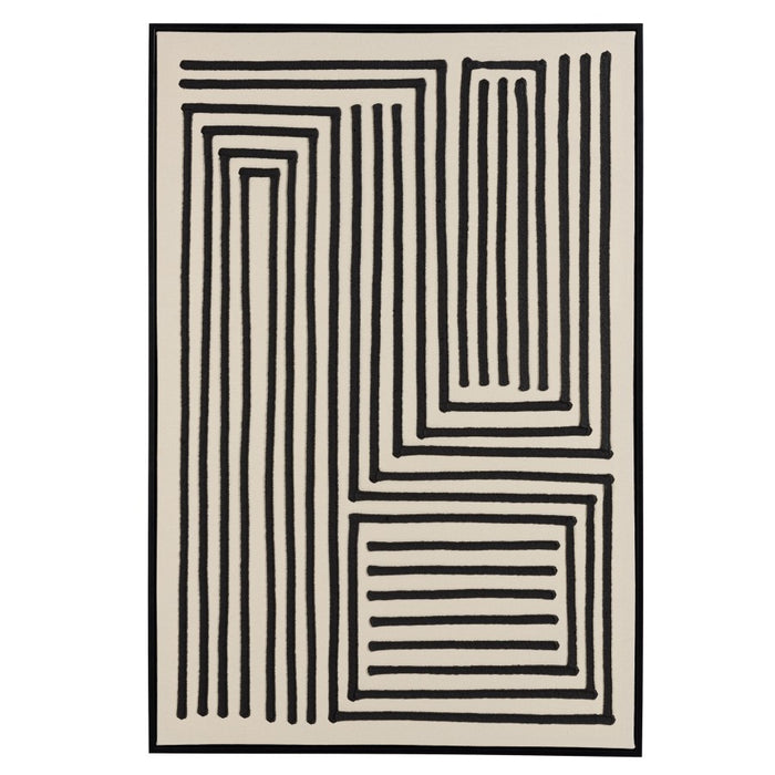 HOMER - Décoration murale C - 83x123cm lignes abstraites, cadre noir