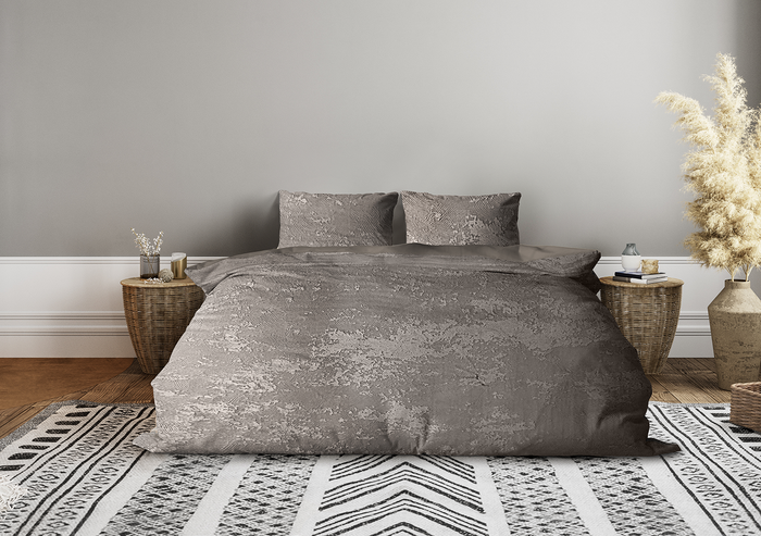 Eleganzzz Dekbedovertrek 3D Embossed Velvet Wave - taupe grey