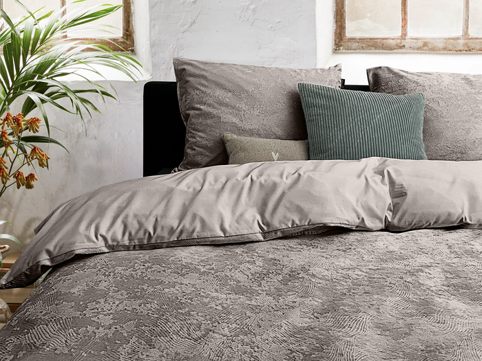 Eleganzzz Dekbedovertrek 3D Embossed Velvet Wave - taupe grey