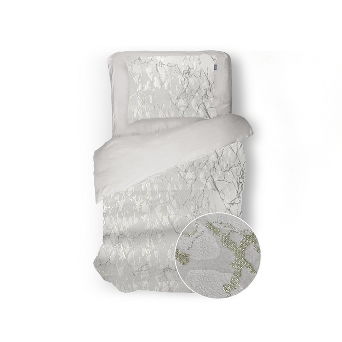 Eleganzzz Dekbedovertrek Marbel Foil Velvet - off white