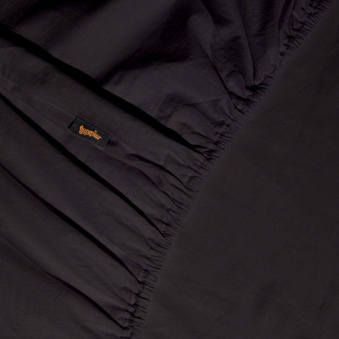 Superieur - Hoeslaken -  Katoen - Zwart - 70x200cm