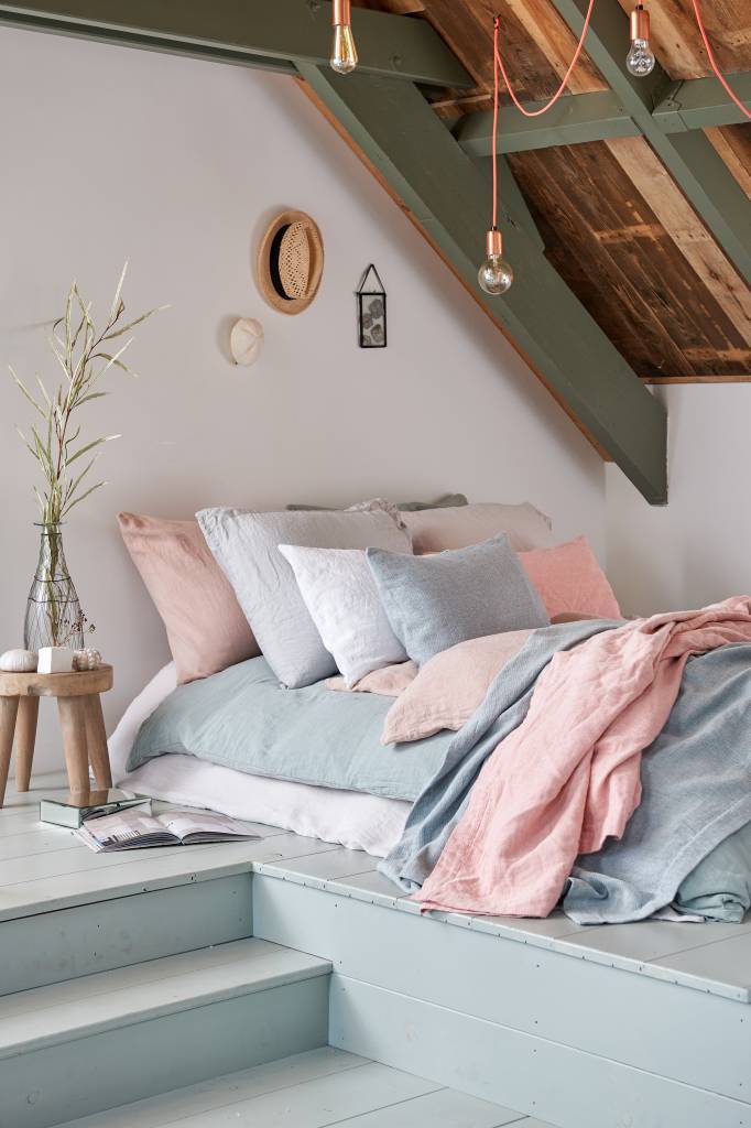 Kussensloop Purity Stone | 60 x 70 cm | Grijs | Linnen | Katoen