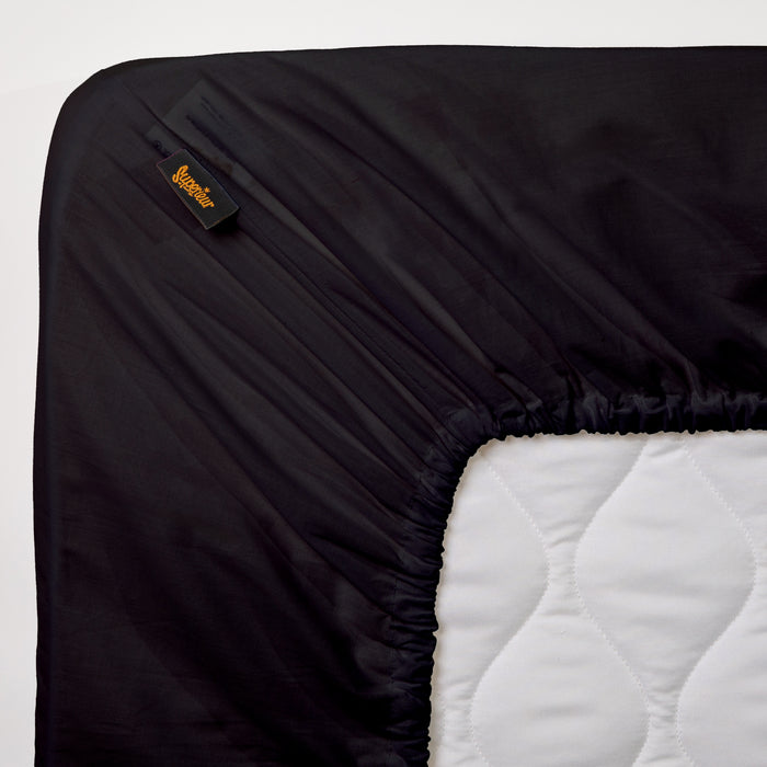 Superieur - Hoeslaken -  Katoen - Zwart - 100x200cm