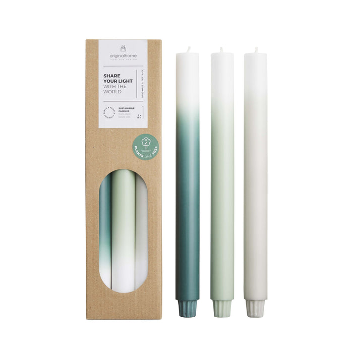 Originalhome dinerkaarsen verloop Meadow - 30 cm - set van 3