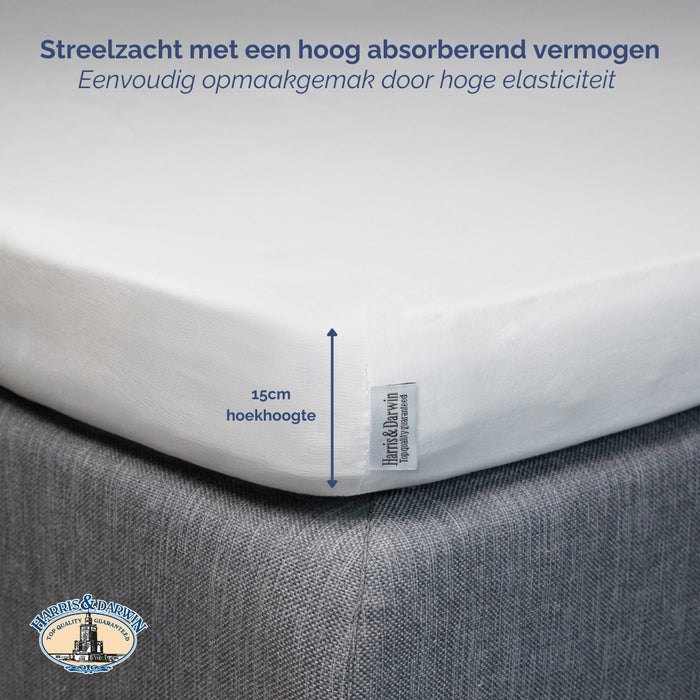 Harris&Darwin - Hoeslaken -  Jersey - Wit - 200x220cm