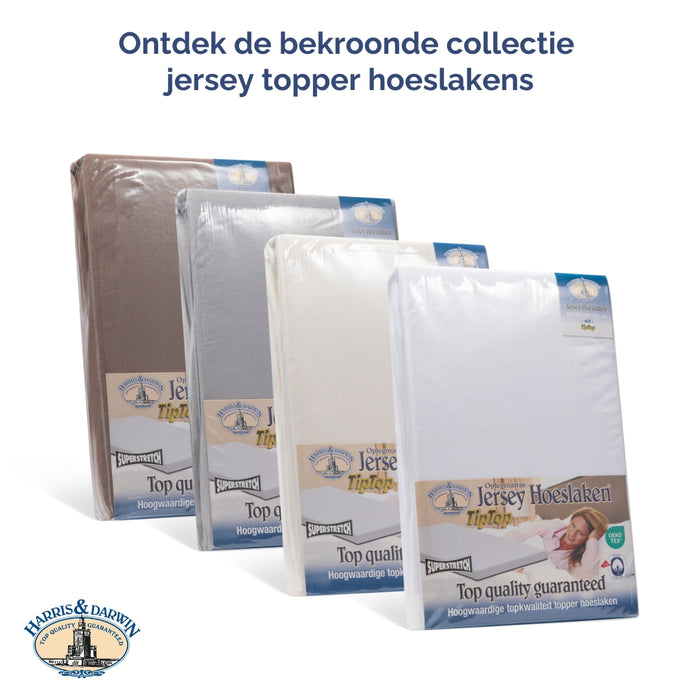 Harris&Darwin - Hoeslaken -  Jersey - Wit - 200x220cm
