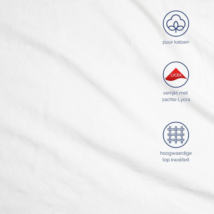 Harris&Darwin - Hoeslaken -  Jersey - Wit - 200x220cm