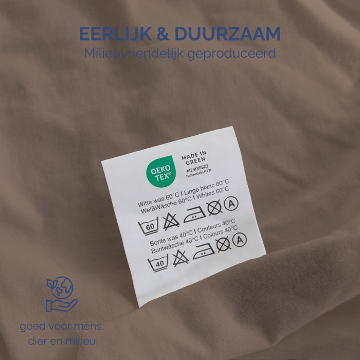 Harris&Darwin - Hoeslaken -  Jersey - Taupe - 90x200cm