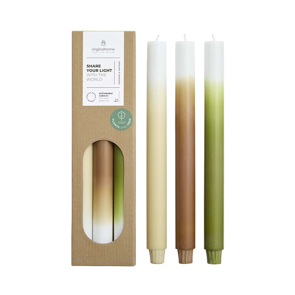 Originalhome dinerkaarsen verloop Fall - 30 cm - set van 3