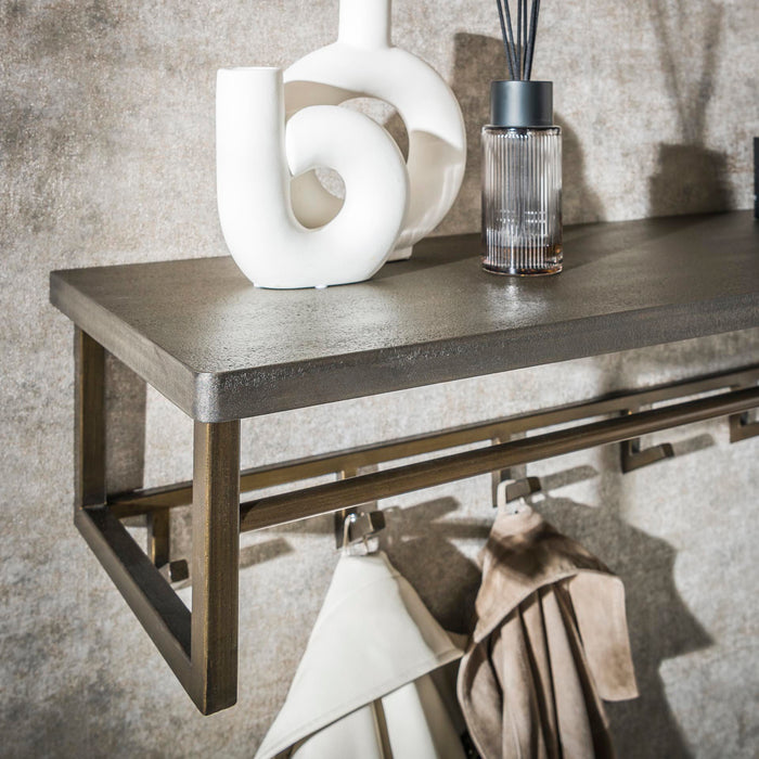 Giga Meubel - Kapstok Brons - 6-Haaks - 100x33x26cm - Ferro